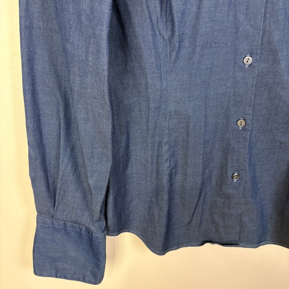 Robert Talbott Blue Chambray Button Down Shirt Of… - image 3